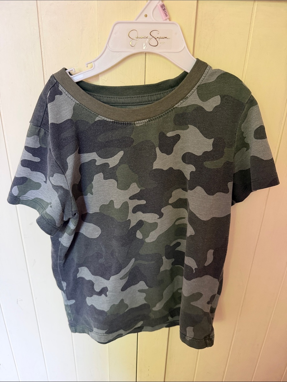 3/$6 Cat & Jack Green Camo Short Sleeve Tee